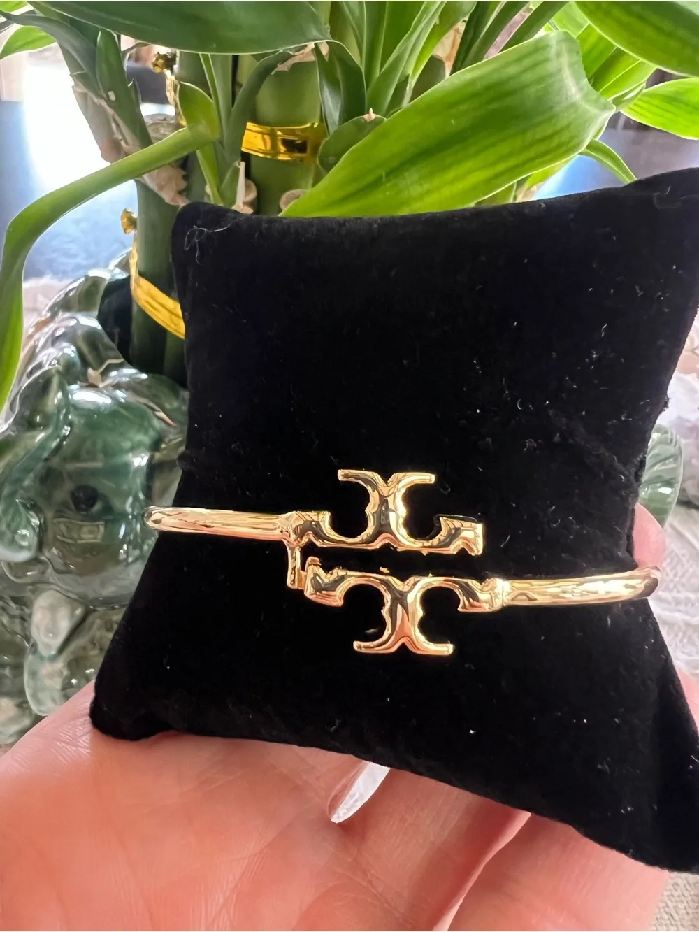 Tory Burch Gold Logo Hinge Bangle